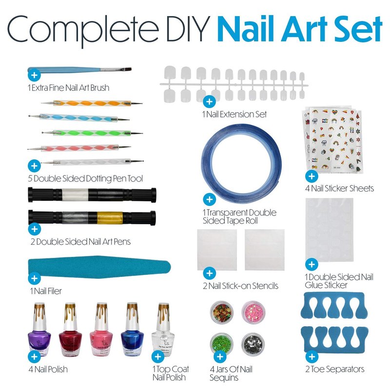 Nail Art Kit for Girls - Non-Toxic Nail Polish Set | Perfect Birthday Gift for Ages 6-12