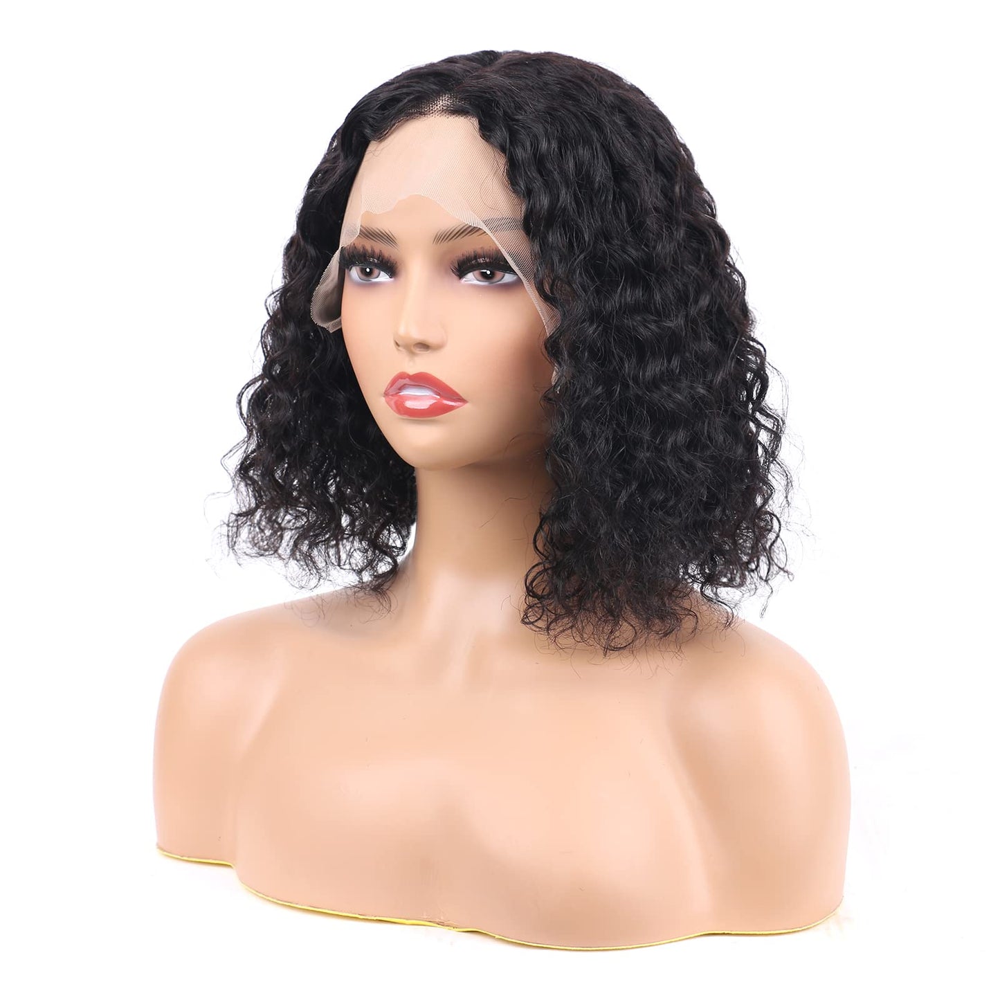 VIYAVIYA VIYAIVY Water Wave Lace Front Wig Deep T Part Bob Lace Wigs Brazilian Wet and Wavy Human Hair Wigs for Black Women Pre plucked Can be Dyed 12 Inch