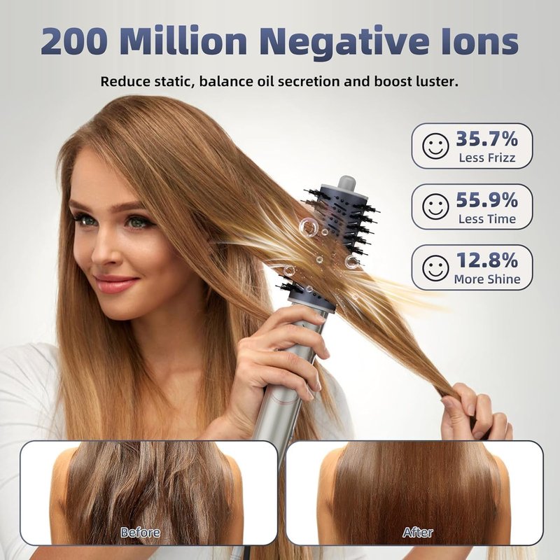 Hair Dryer Brush,Replacement for Shark, 5-in-1 Blow Dryer 110,000 RPM for Fast Drying, Multi Hair Air Styler with Auto Wrap Curlers Wand,Magic Air Styler for Curling Volumizing Straightening Styling