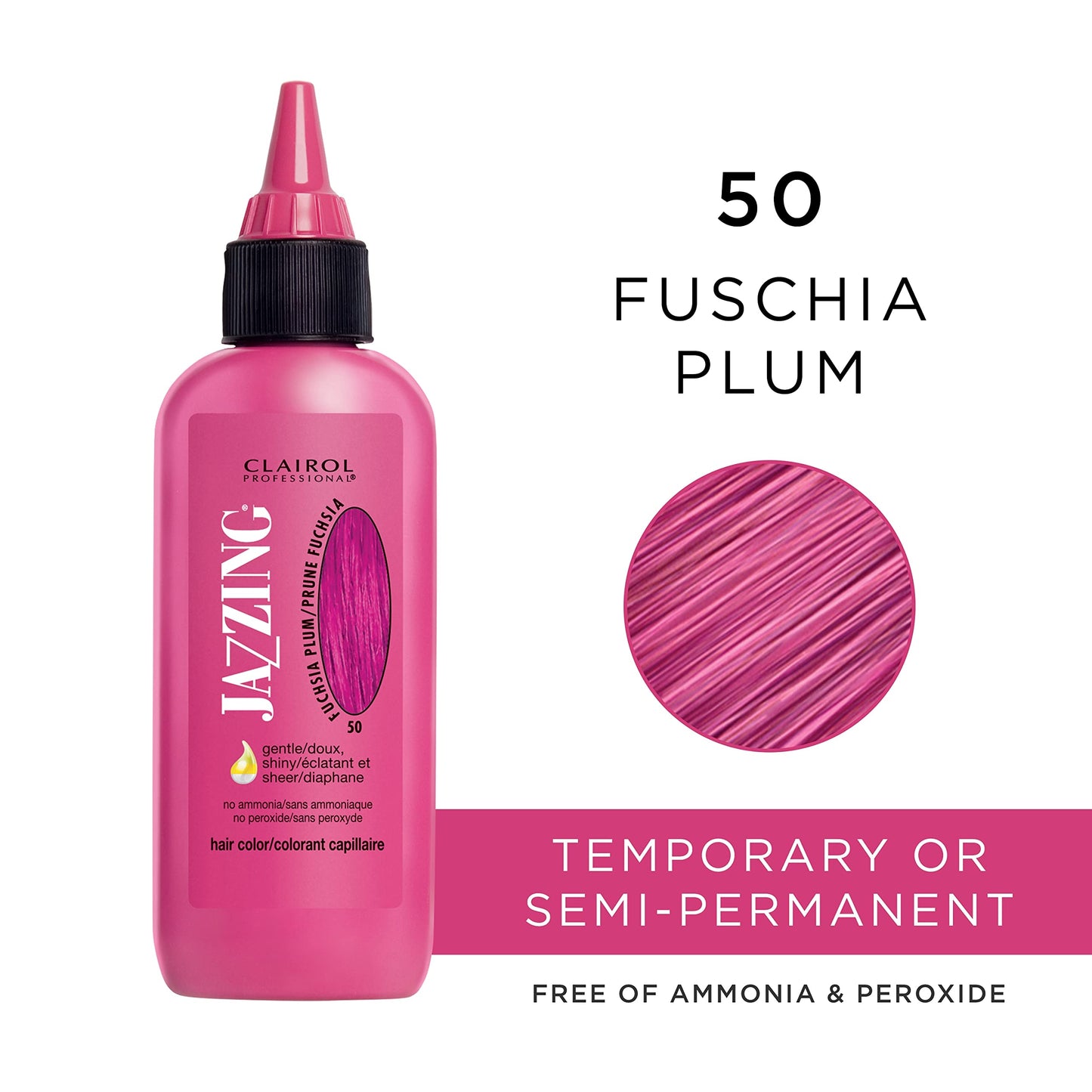 Clairol Professional Jazzing Semi-Permanent Hair Color, No.050 Fuschia Plum, 3 Fl Oz