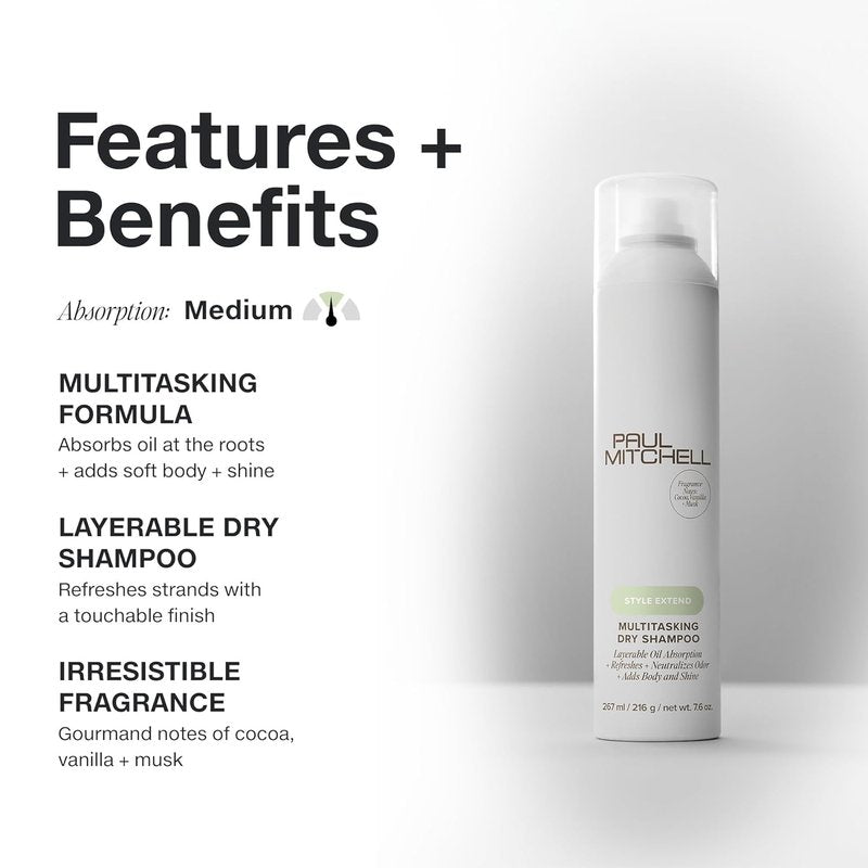 Paul Mitchell Dry Shampoo - Refreshing Multitasking Formula for All Hair Types | Adds Volume and Body