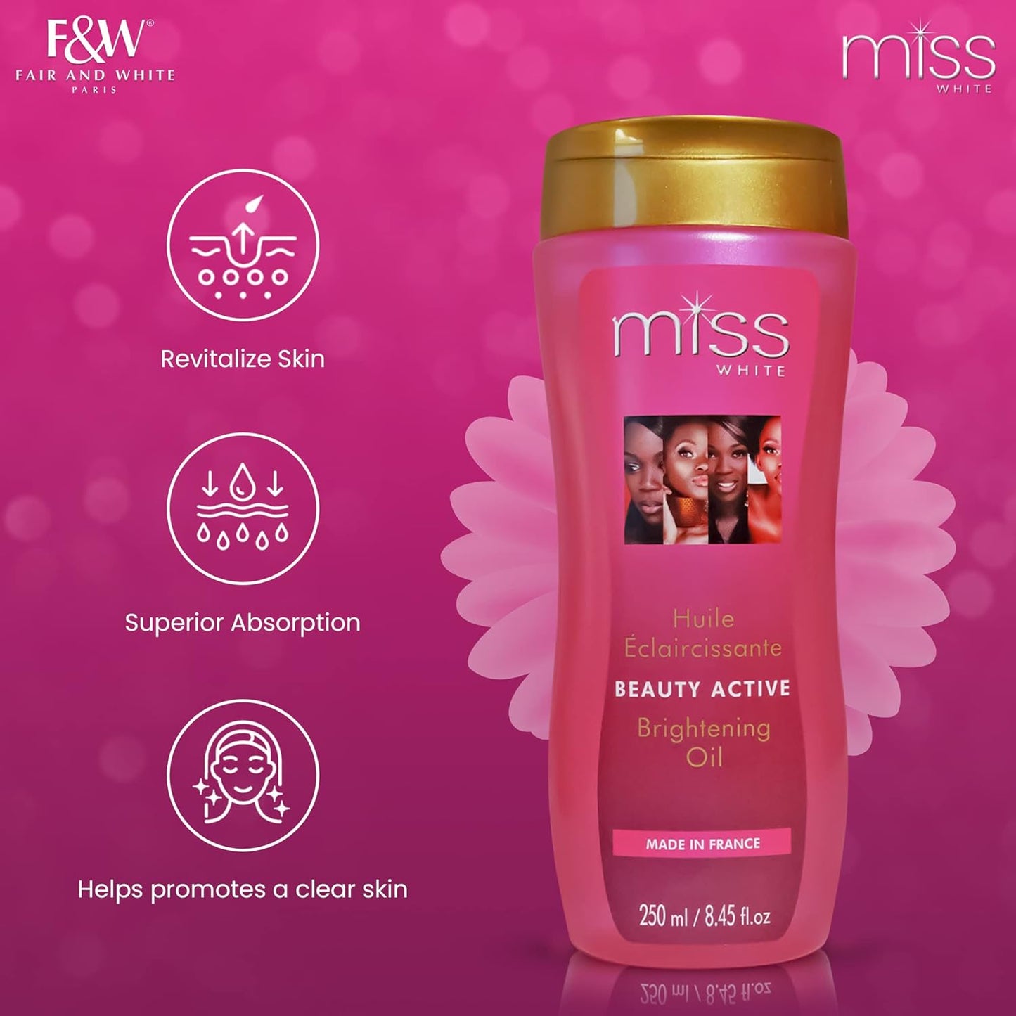 Miss White Brightening Oil - Skin Brightening with Almond Oil | 250ml