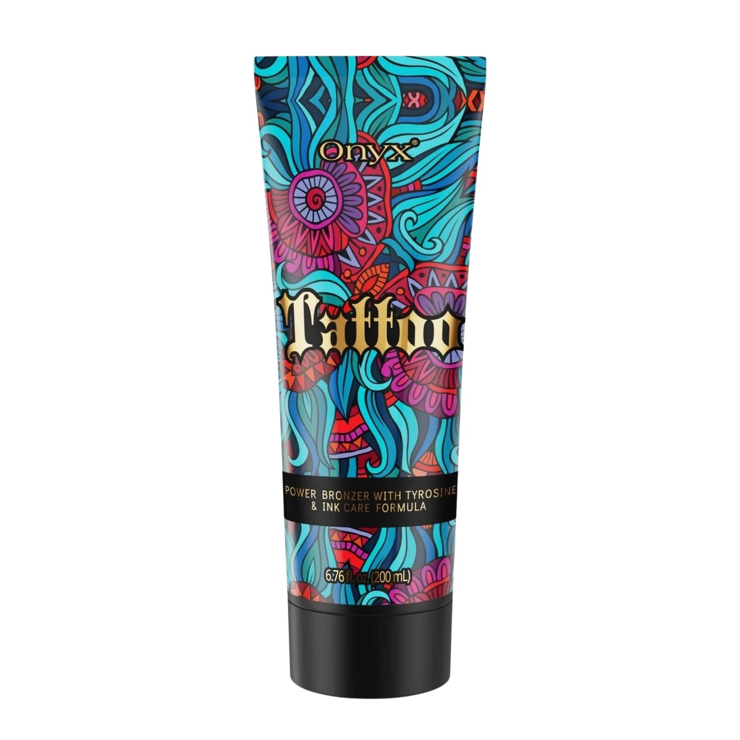 Onyx Tattoo Tanning Lotion - Indoor Accelerator with Bronzer and Tattoo Fade Protection Formula - Dark Tan for Tanning Beds and Hydrating Fade Defense | Long-Lasting Results | 6.76 Fl Oz