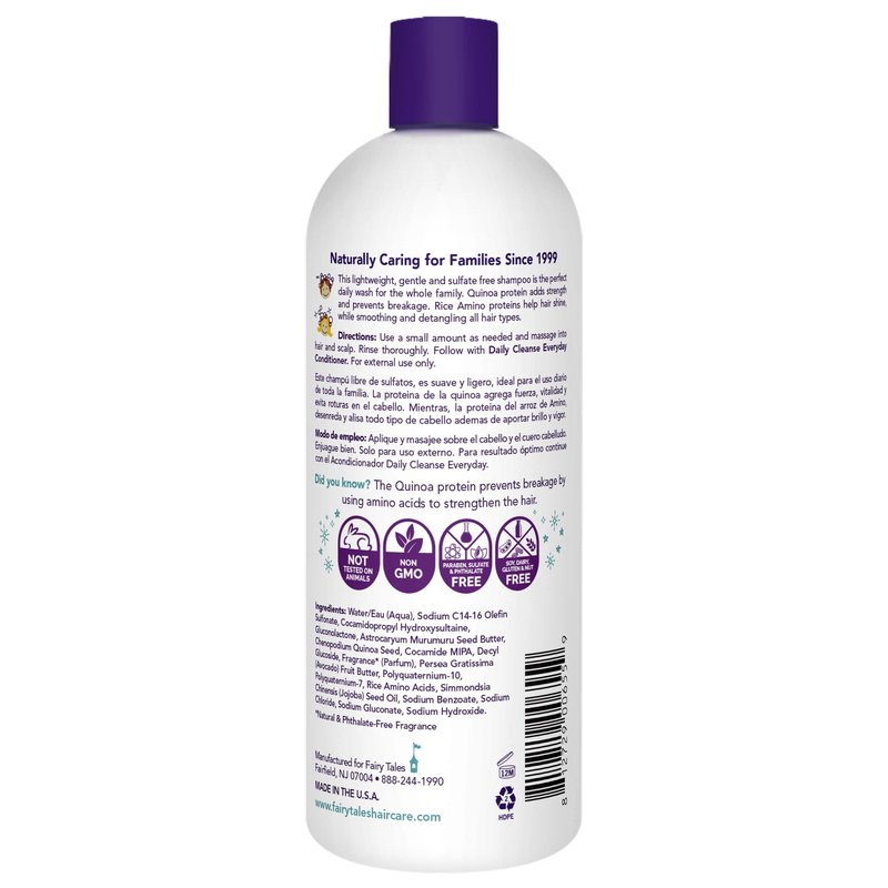 Fairy Tales Daily Cleanse Everyday Kids Shampoo - Gentle Natural Defining Shampoo, Tangle Free, Moisturizing and Hydrating Formula, Clean and Natural Ingredients -Paraben Free - 32 oz.