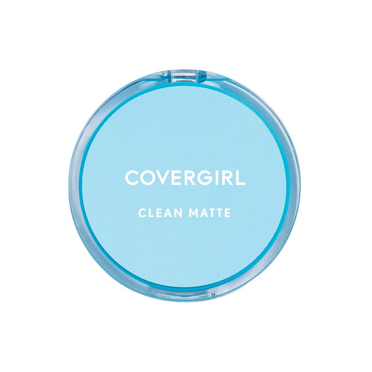COVERGIRL Clean Matte Pressed Powder, Oil Control Powder, 1 container, .35 Fl Oz, Face Powder, Oil Free Loose Powder, Matte Finish, Lightweight, Shine Free Formula, Leaves Skin Smooth and Clean
