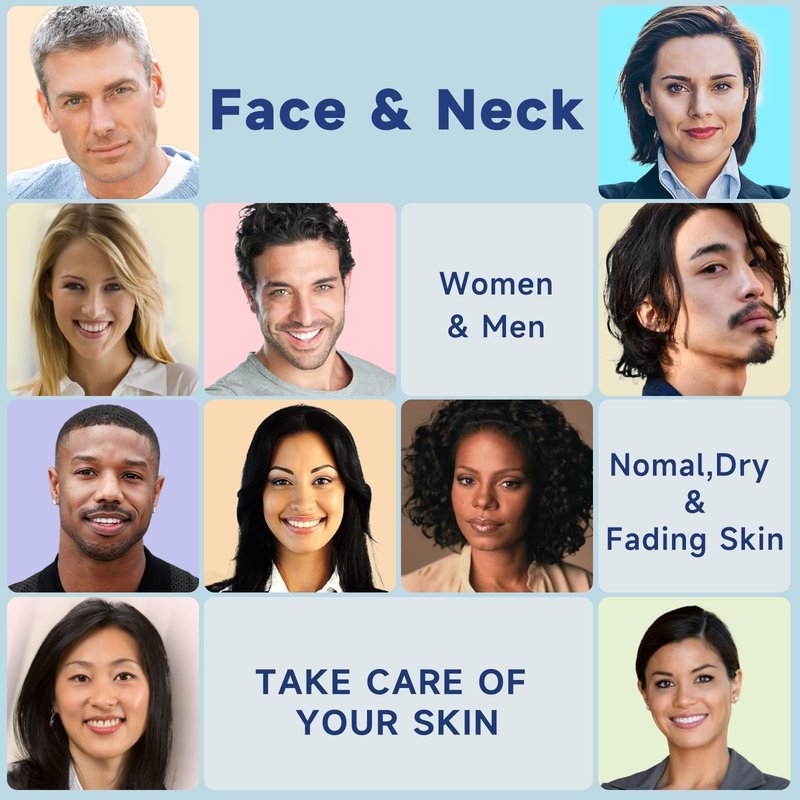 Ragkun Retinol Neck & Face Dual-Action Set—Collagen & Hyaluronic Acid Firming Neck Cream, Anti-Aging Day & Night Moisturizer, Instant Face Lift Wrinkle Creams for Women & Men, 2-Pack
