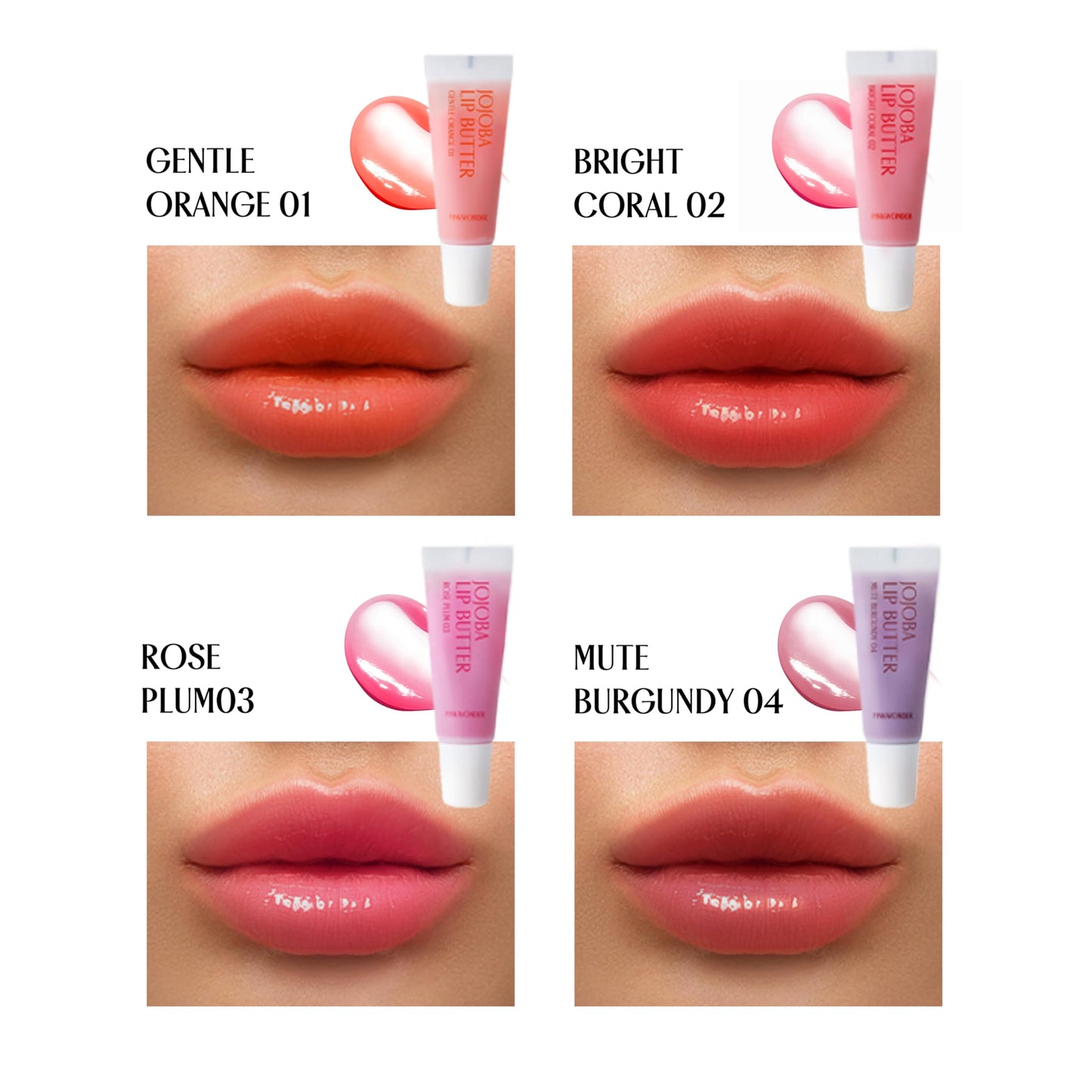 PINKWONDER Jojoba Lip Butter (01 Gentle Orange) | Hydrating Lip Balm with Organic Jojoba Oil | Non-Sticky Lip Gloss for Dark Lips | Korean Lip Balm