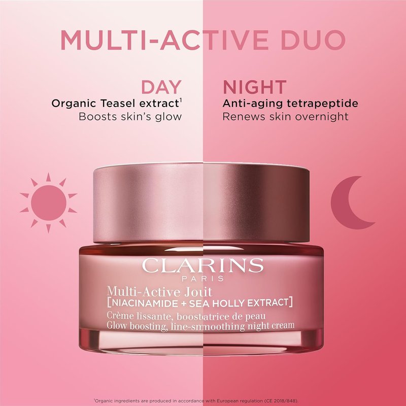 Clarins Multi-Active Day Cream SPF 15 - Niacinamide Formula to Smooth Fine Lines & Tighten Pores | 1.7 Oz
