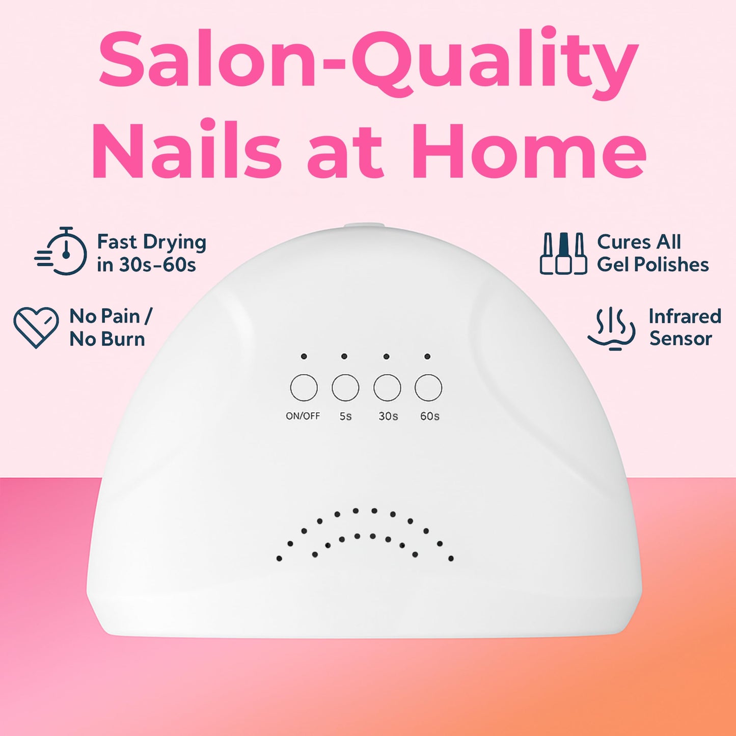 VISOFO UV Nail Lamp Led Light Gel Polish Dryer Desk Sun Fast Curing Beauty Tech Professional Cure Art Tools Accessories Salon Home 48W