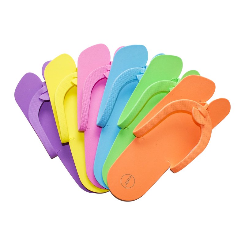 Artist Land 60 Pairs Disposable Anti-Slip Pedicure EVA Slippers Spa Party Pack- Bulk 6 Fun Colors Ideal for At Home Spa Party & Nail Salon