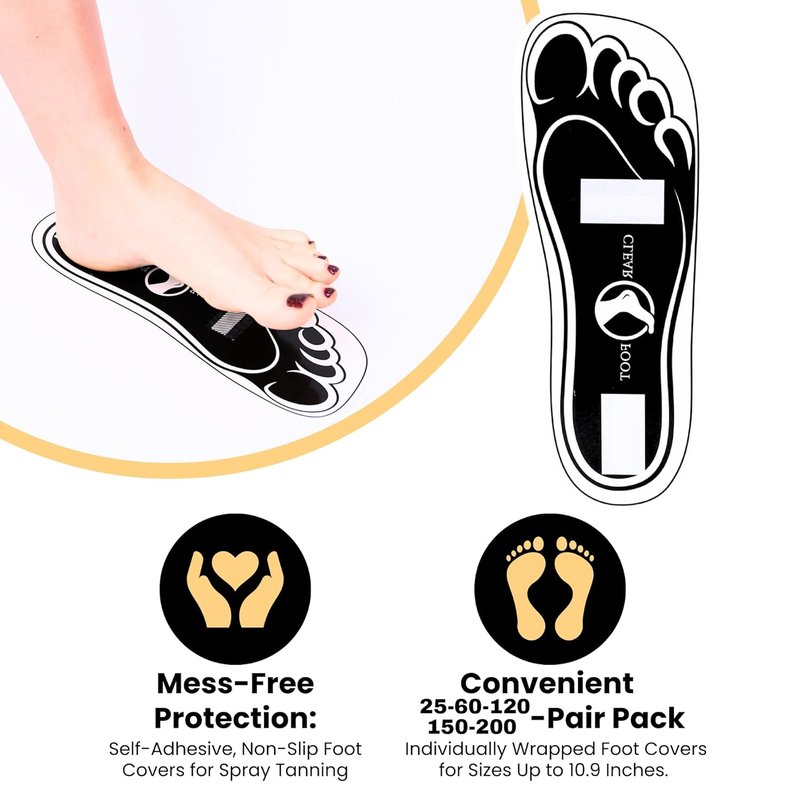 Disposable Spray Tan Feet Pads - 150 Pairs (300 Feet) for Easy Application | Deluxe Hygienic Solution for Salons & Home Use