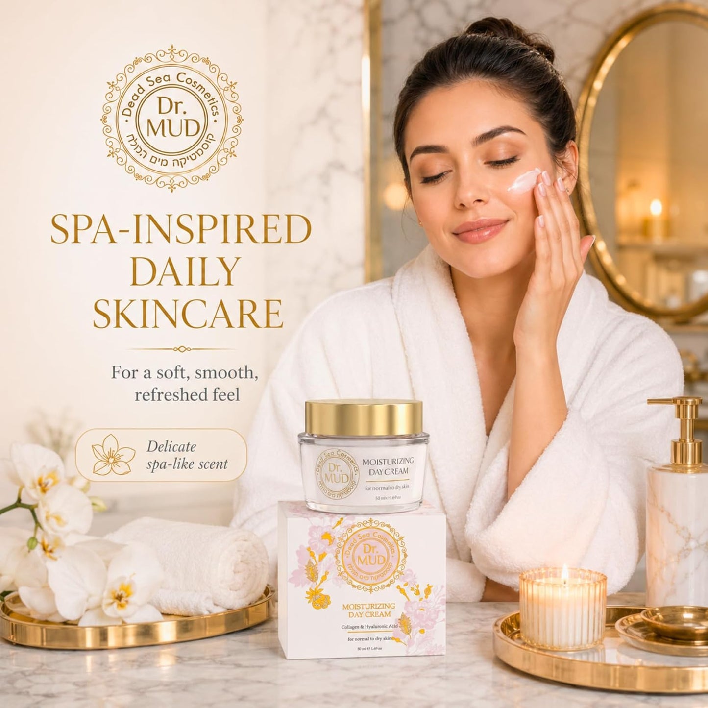 Dr.MUD Moisturizing Day Cream - Hydrating Face Moisturizer with Hyaluronic Acid & Collagen | 50 ml for Normal to Dry Skin