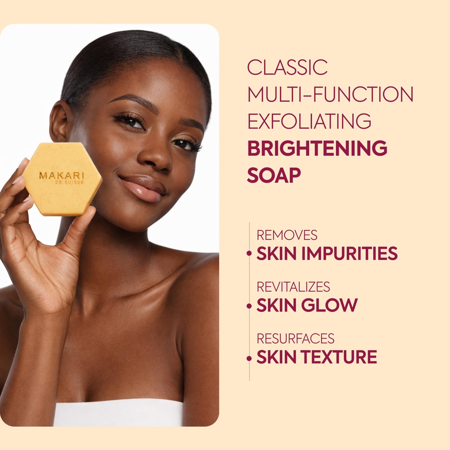 MAKARI Classic Exfoliating Antiseptic Soap 2-Pack (7 oz) | Helps Revitalize & Support Even-Looking Skin Tone | Detoxifies & Removes Impurities | For All Skin Types