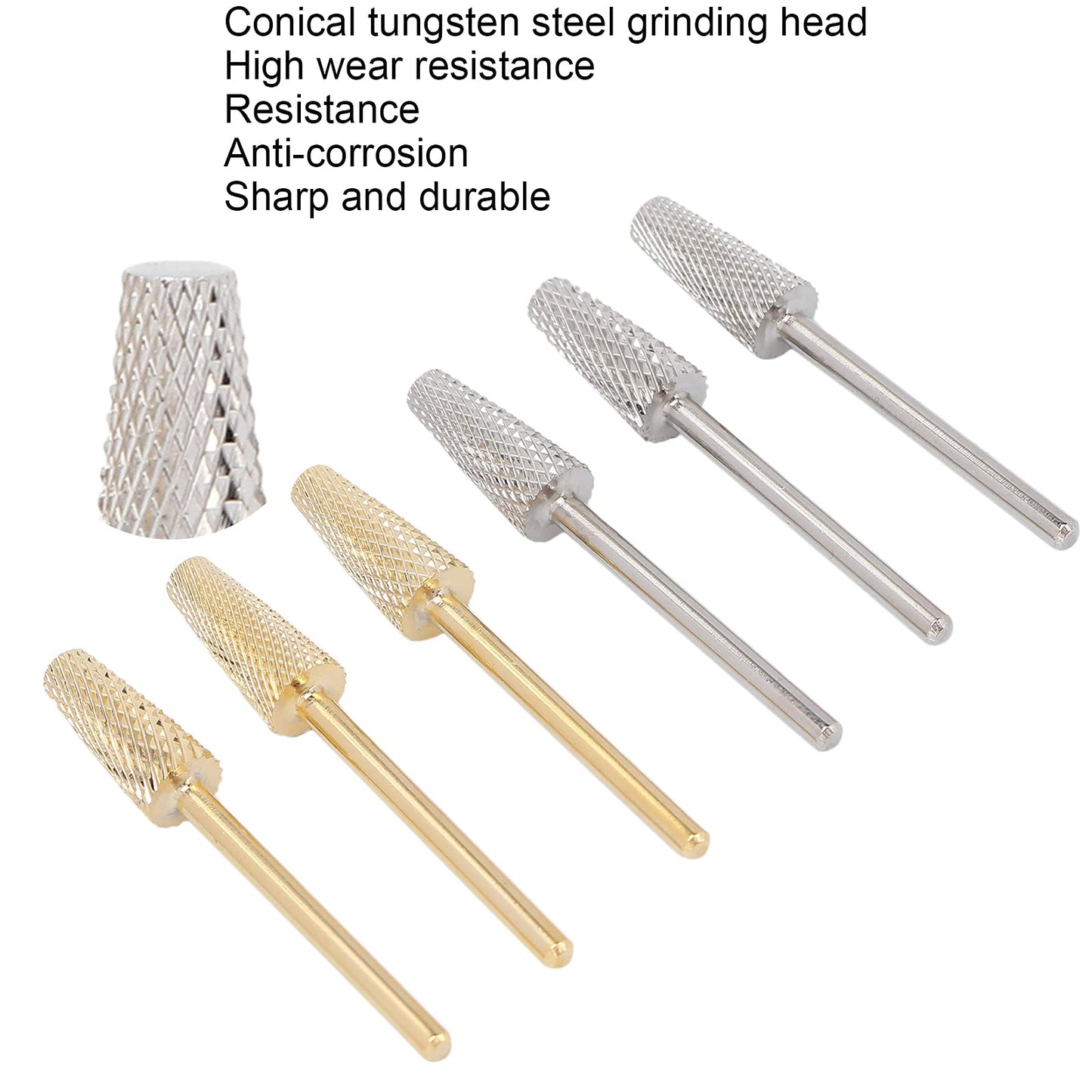 6Pcs Nail Drill Bits Sets, Electric Nail Drill Bit for Manicure Pedicure, Professional Tapered Carbide Nail Drill Bit Nail Art Tools for Acrylic Gel Nails Cuticle