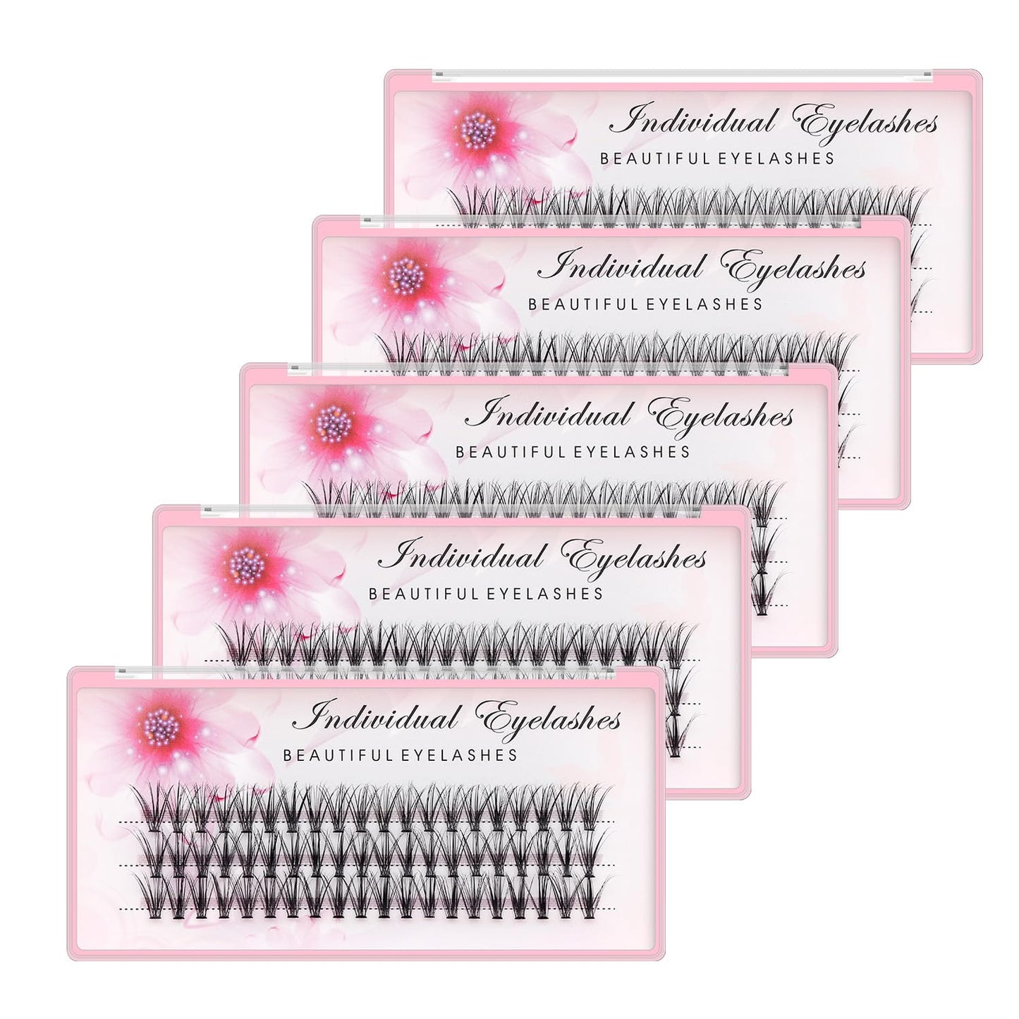 Bodermincer 20D 0.07mm Thickness 8-22mm To Choose Grafting False Eyelashes False Eyelashes Individual Natural Long Mink Fake Eyelashes Extension Handmade Bulk Wholesale (5 packs-18mm)