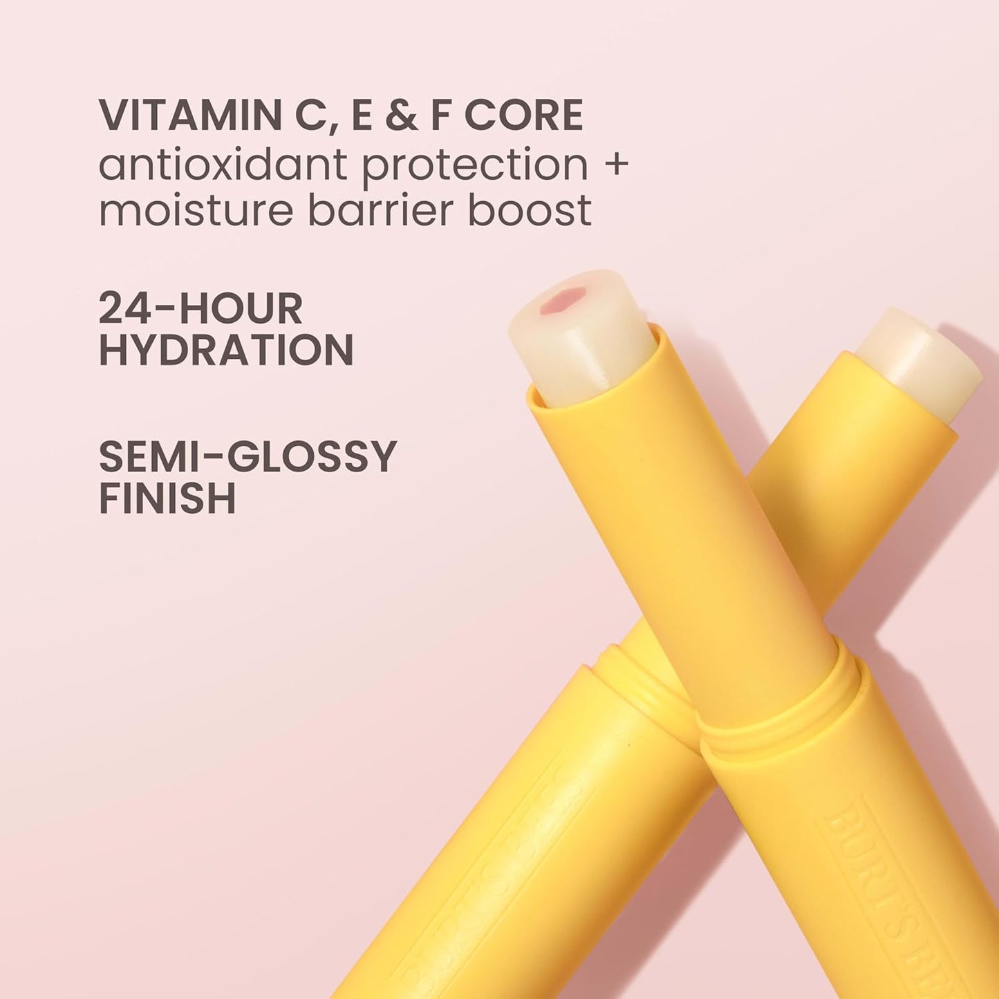 Burt's Bees Lip Balm - Nourishing Vitamin C & E Formula | 24-Hour Moisture, Tint-Free, 0.16 Oz