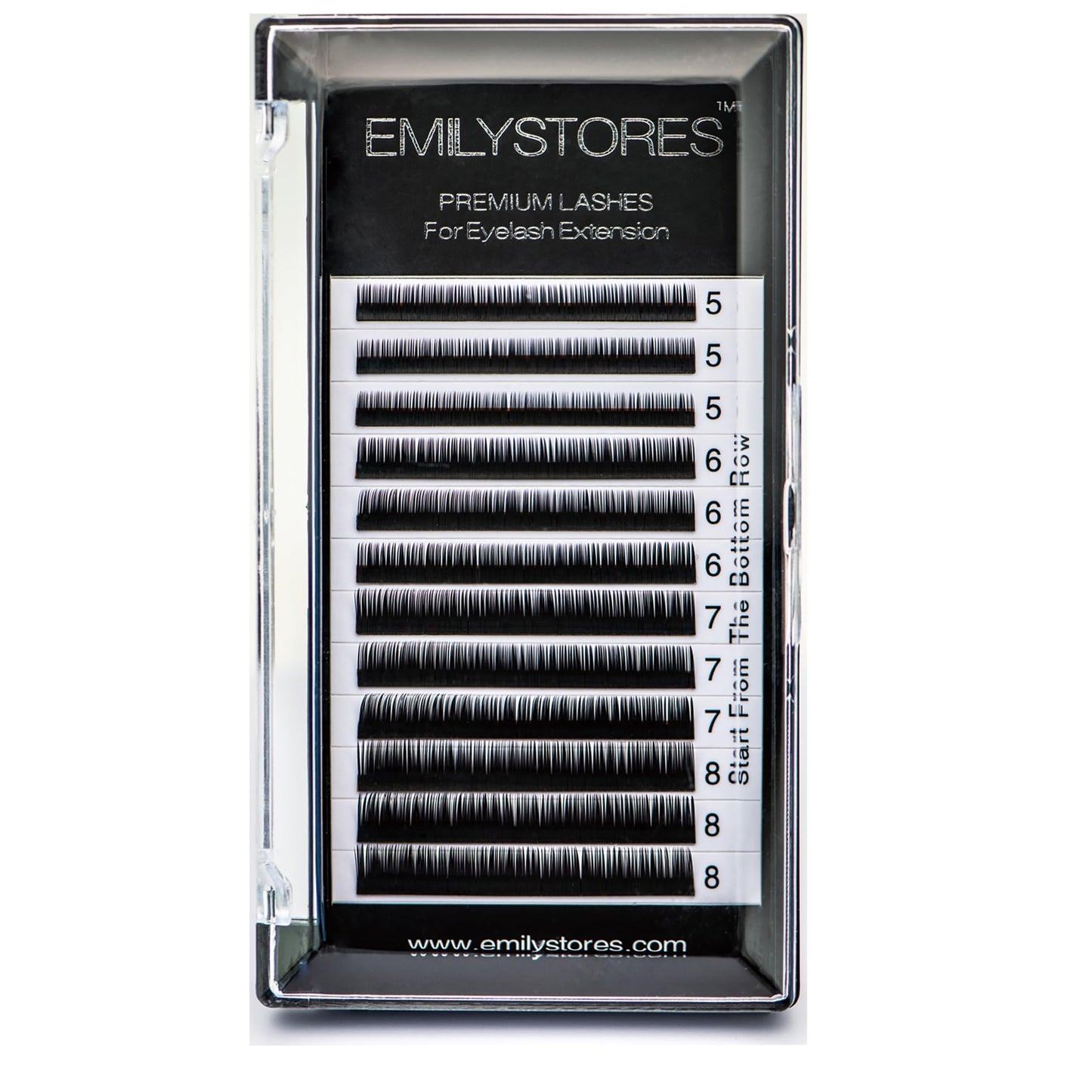 EMILYSTORES Bottom Lash Extension Eyebrow Eyelash Extensions Under Lower False Lashes Mixed J Curl 0.10mm Length 5mm 6mm 7mm 8mm In One Tray