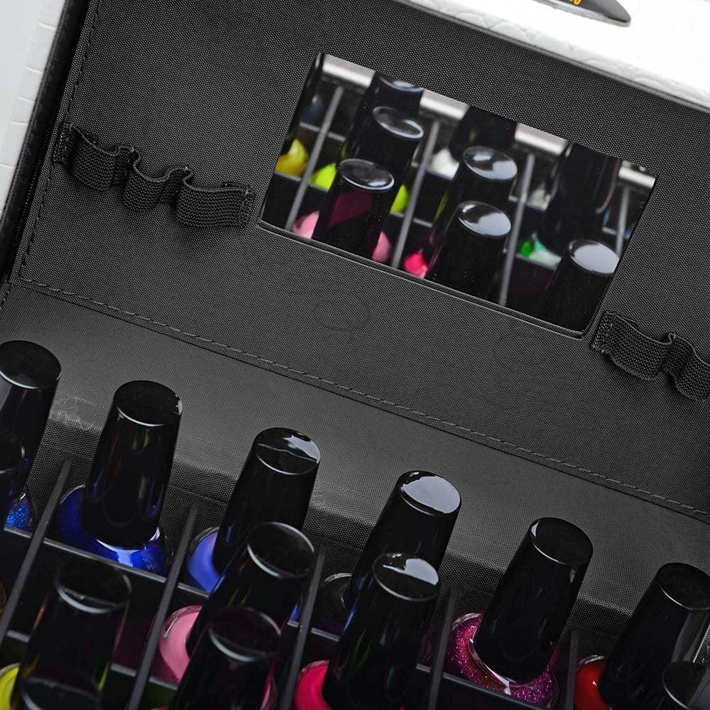 SHANY Makeup Travel Case - Versatile Organizer for Makeup & Nail Accessories | White Lily