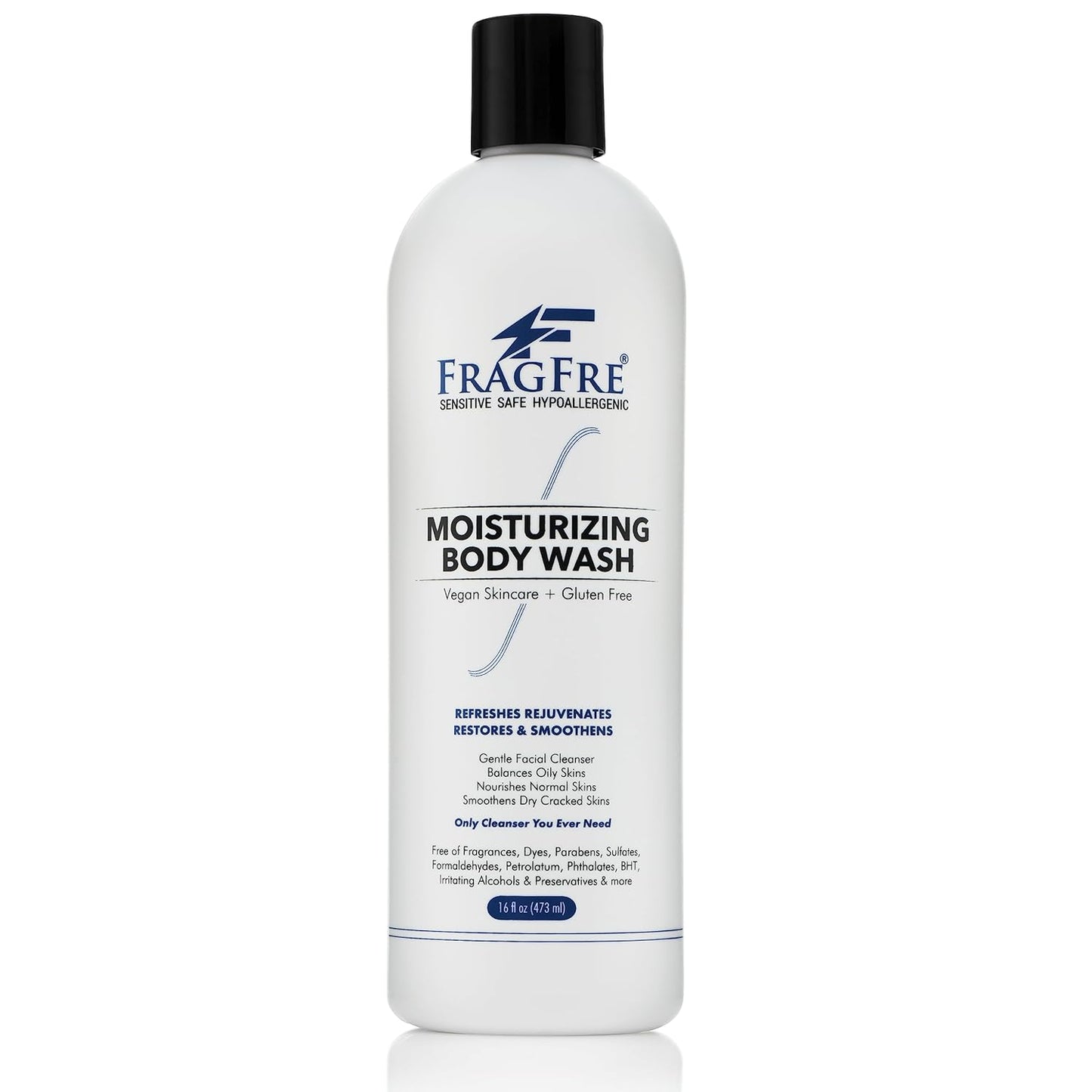 Moisturizing Body Wash - Gentle Sulfate-Free Cleanser for Normal & Sensitive Skin | 16 oz, Unscented, Vegan & Cruelty-Free