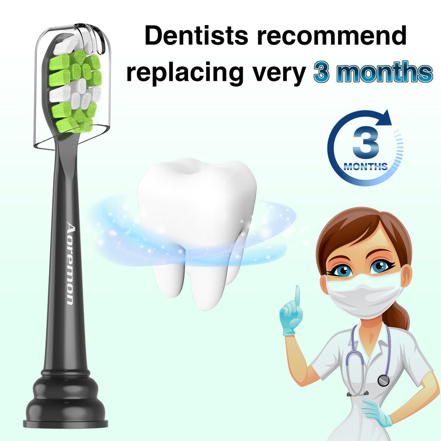 Aoremon Toothbrush Replacement Brush Heads for Philips Sonicare, 10 Count