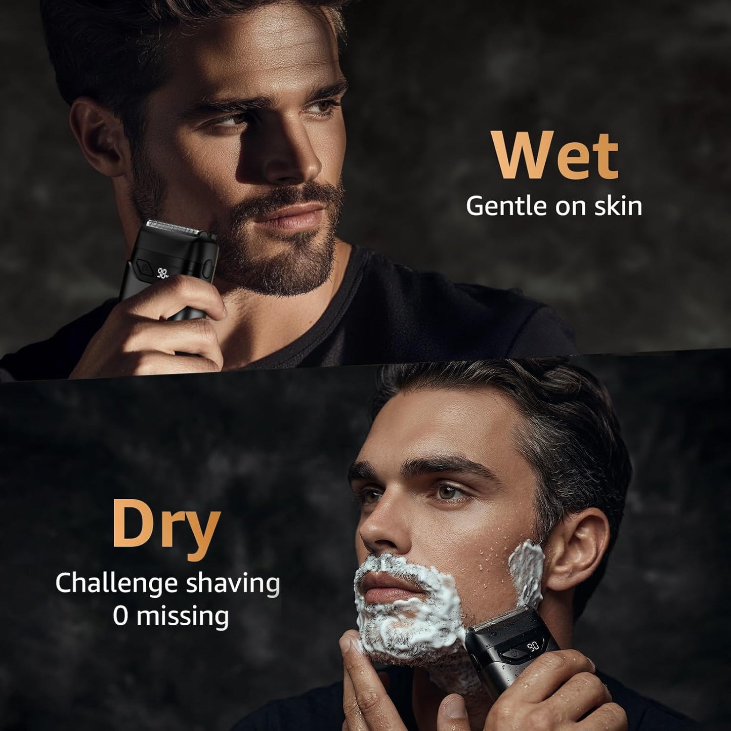 Mbzoey Electric Foil Shavers for Men: Mini Electric Razor for Face - IPX7 Waterproof Cordless Razor with LED Display & Fast Charge - Micro-Comb Technology & Precision Blades，Father's Day Gifts