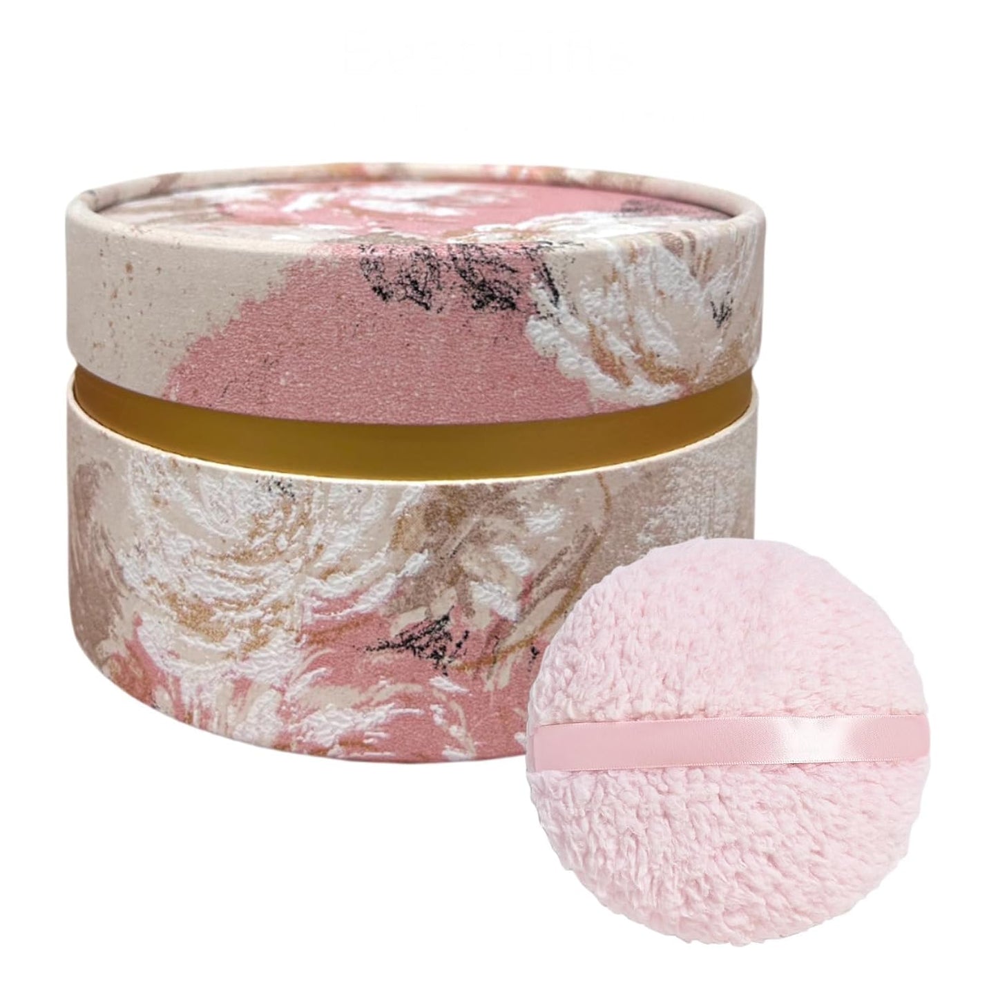 Large 6-Inch Body Powder Puff - Soft Dusting Applicator with Storage Jar | Charming Pink