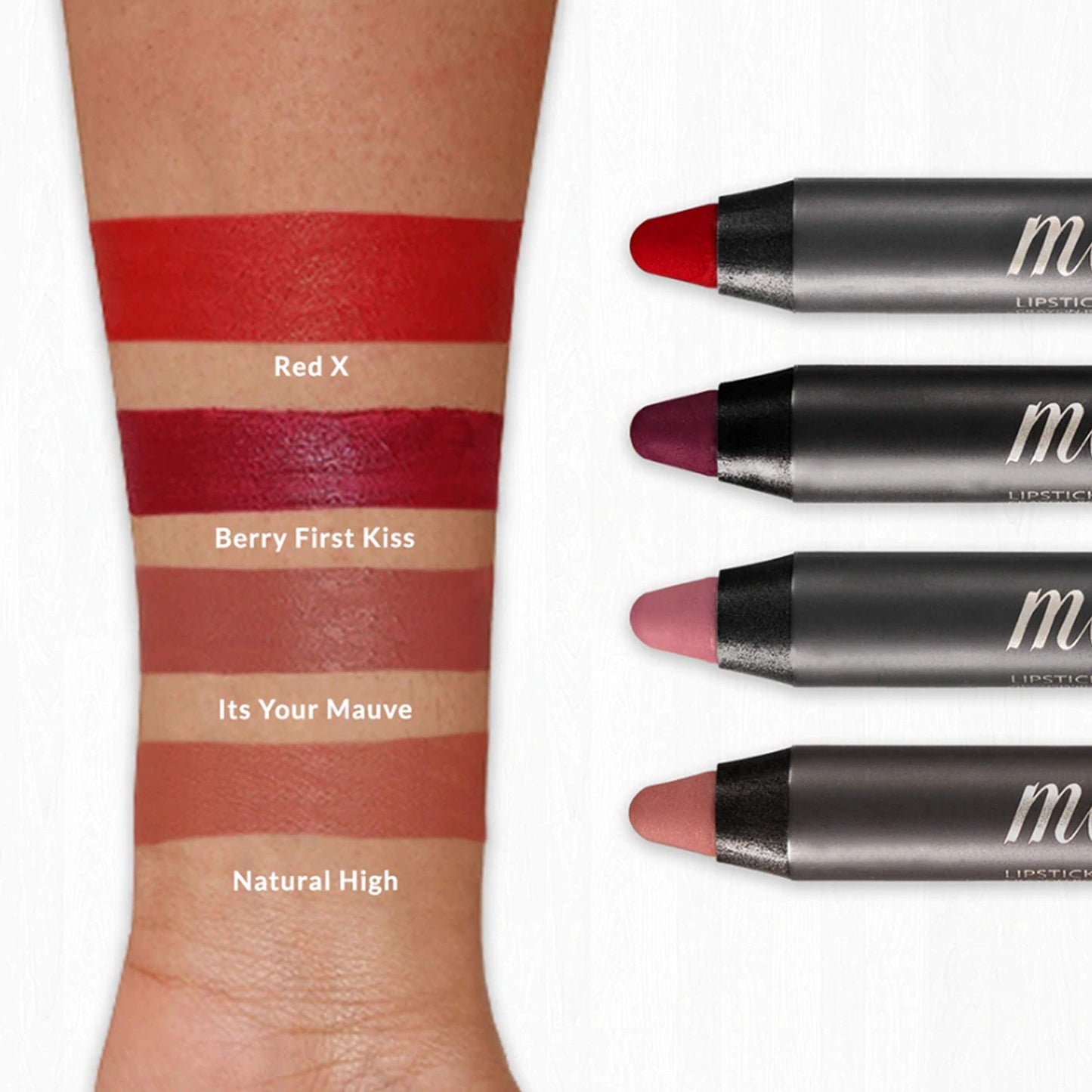 VASANTI Matte Crush Lipstick Pencil (Rosy Pout) | Long-Lasting, Water-Resistant Lip Liner Pencil that Won’t Smudge | Highly Pigmented, Soft Matte Lip Pencil