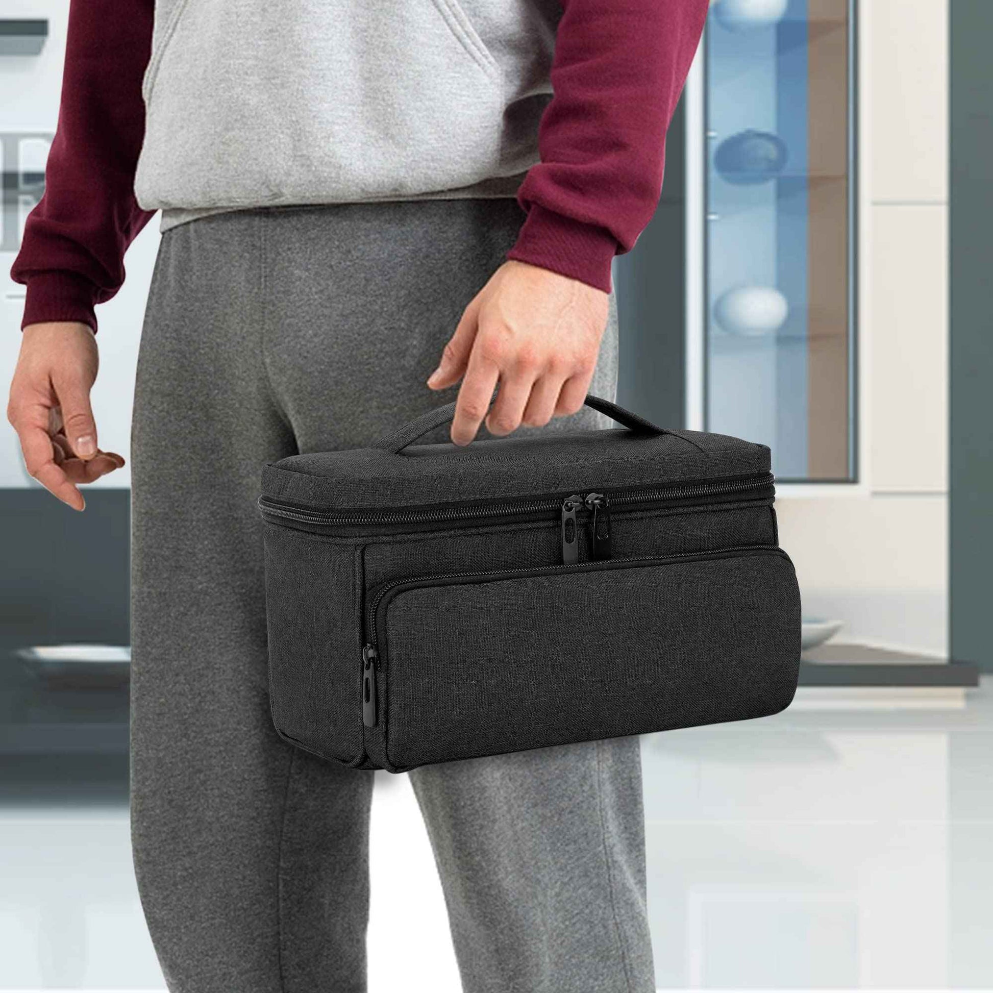 CURMIO Barber Bag for Hair Clippers, Men Grooming Travel Case for Electronic Shaver, Hair Trimmer and Hair Cutting Tools, Black, Bag Only