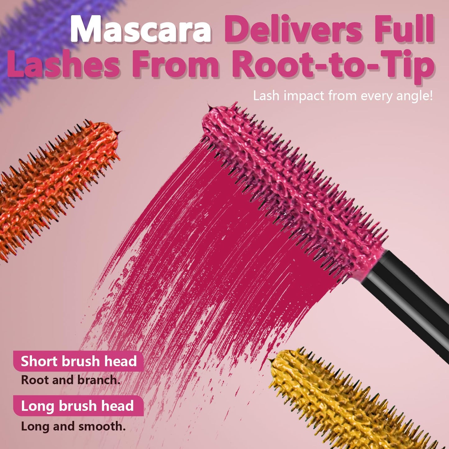 Joyeee 6 Colors Mascara Set, Colorful Mascara Waterproof Long-lasting Volumising Lengthening Curling, Create 3D Charming Eye Makeup, Brilliant Halloween/Christmas Gift Set for Women Teenage Girls#1