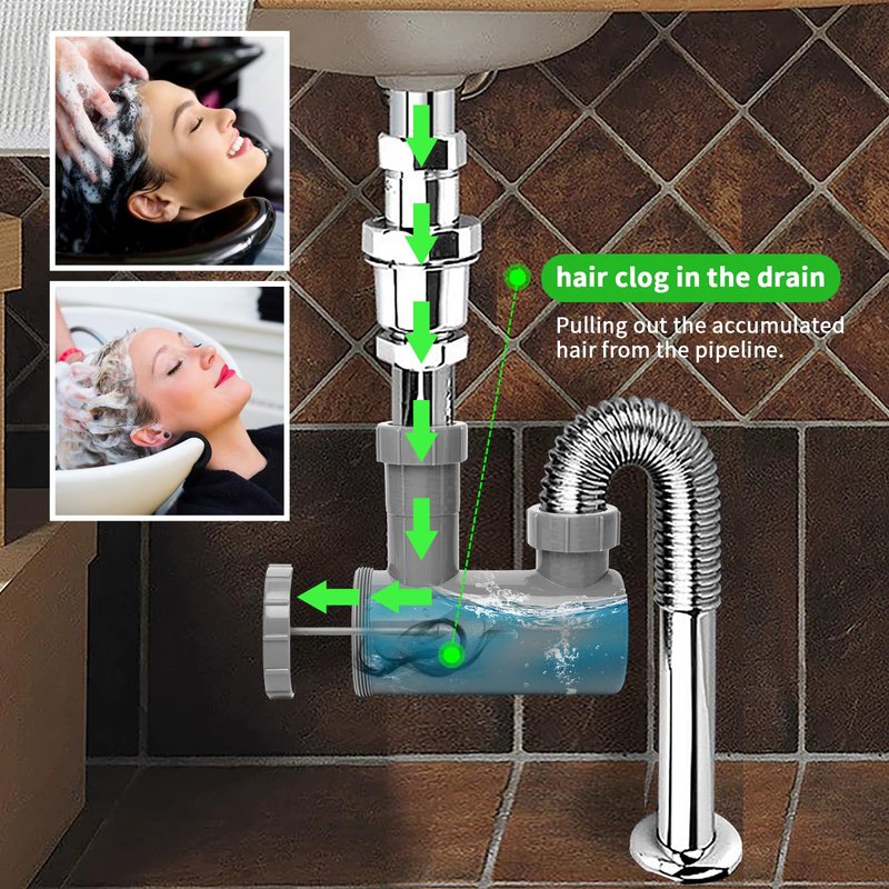2 Pack Universal Shampoo Bowl Sink Hair-P Trap, Beauty Barber Salon Equipment PVC Material Easy Clean by MoyRetty