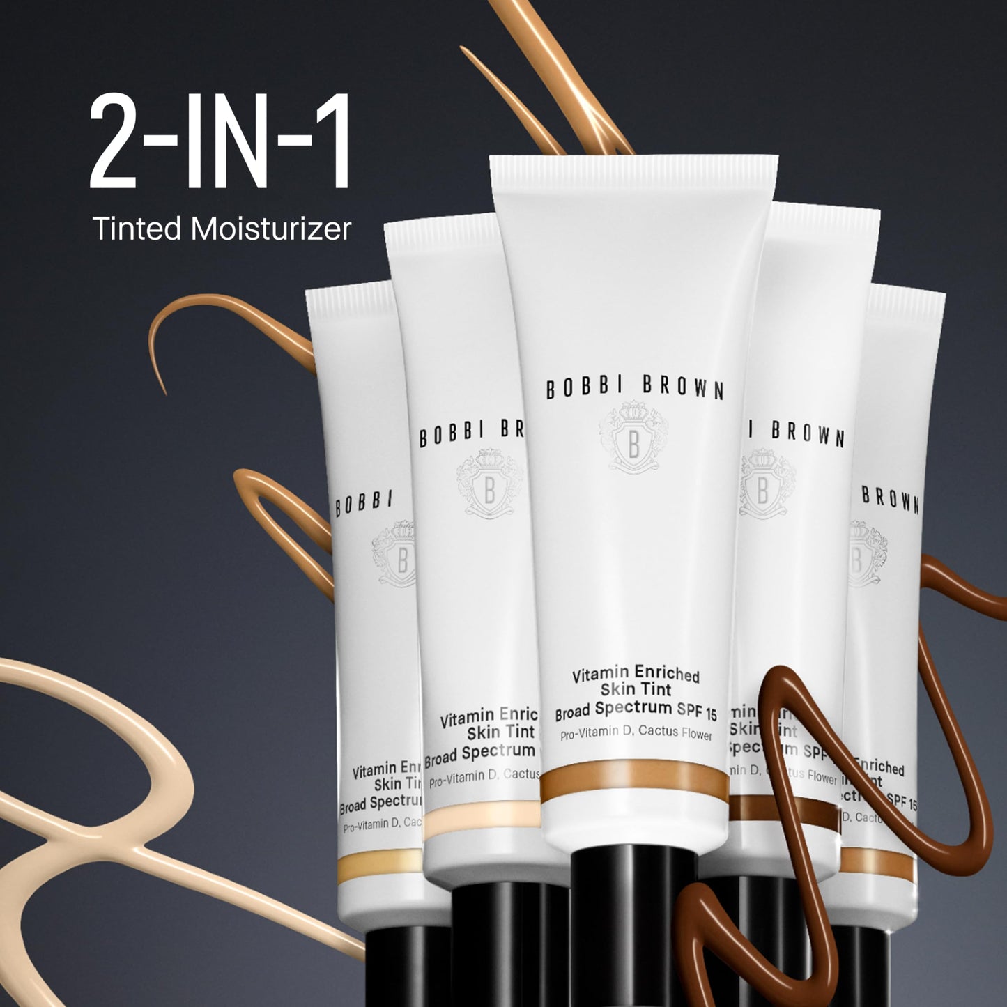 Bobbi Brown Vitamin Enriched Skin Tint SPF 15 | Broad Spectrum SPF Skin Tint | Hydrating Tinted Moisturizer | Vitamins B, C, & E, 1.7 Fl Oz, Golden 2