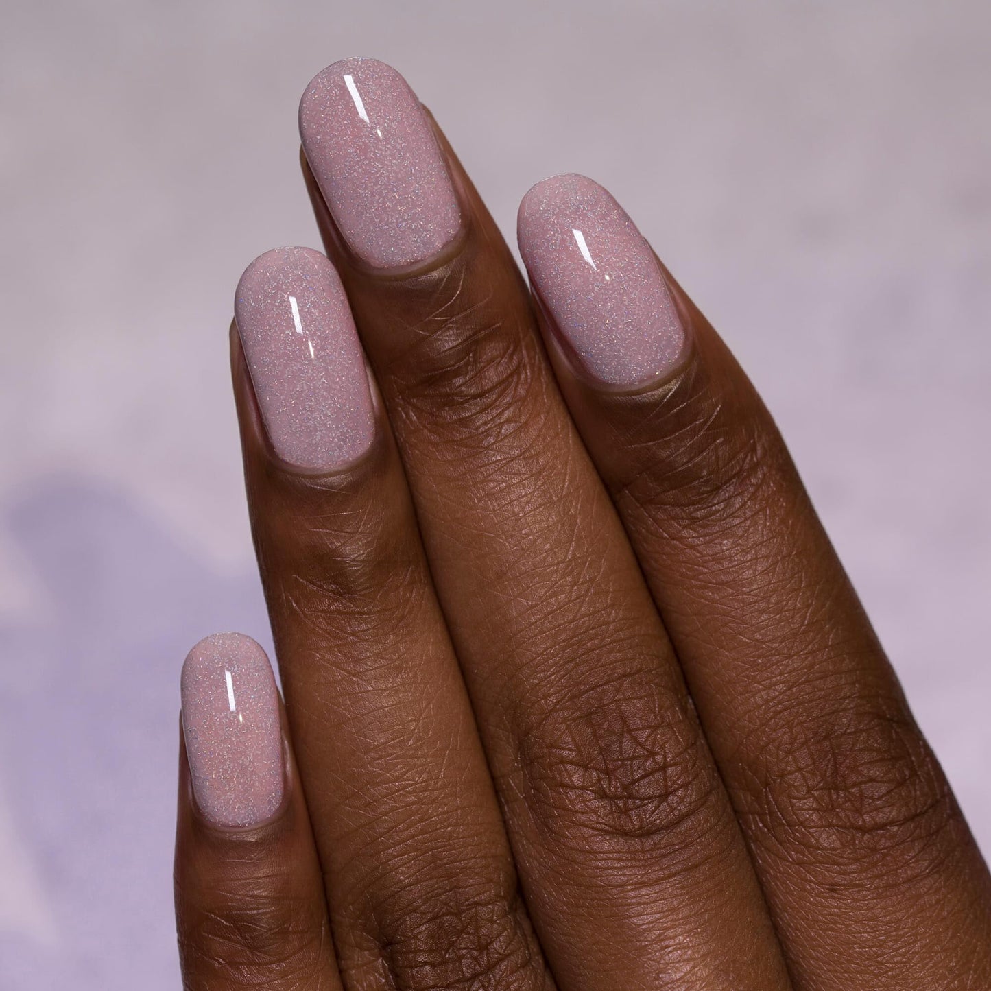 ILNP Birthday Suit - Cashmere Pink Holographic Nail Polish, Sparkly Neutral Nude, Chip Resistant Manicure, Non-Toxic, Vegan, Cruelty Free, Non-Gel