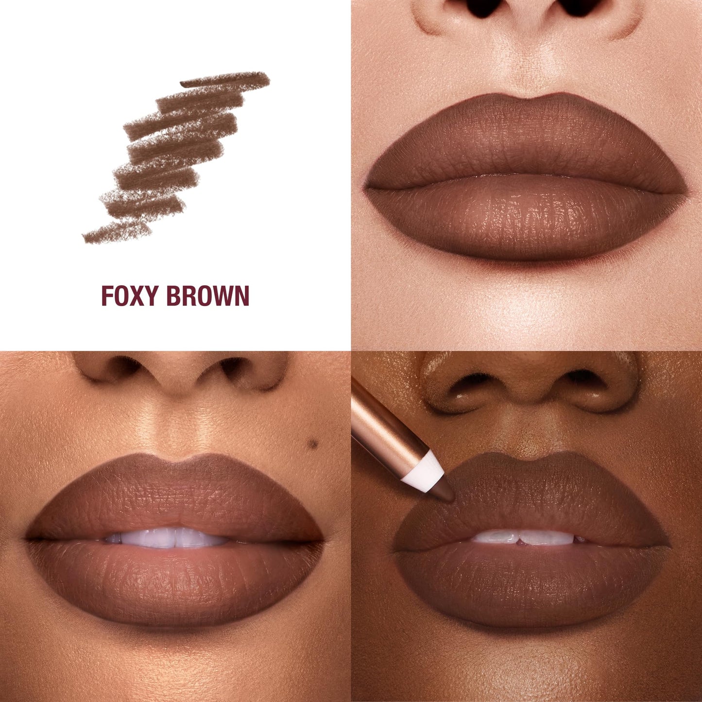 Charlotte Tilbury Lip Cheat Lip Liner Pencil - Creamy Fuller-Looking Lip Pencil with Jojoba Oil & Hyaluronic Acid - Waterproof, Smudge-Proof & Transfer-Proof - 6H Wear - Foxy Brown