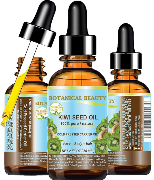 Kiwi Seed Oil - 100% Pure Natural Cold Pressed Carrier Oil for Face, Skin, Hair & Nails | 2 Fl Oz
