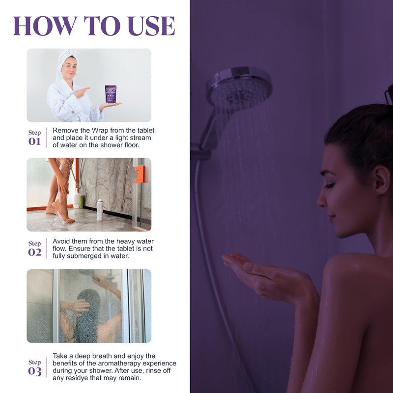 GlowlyLite Aromatherapy Shower Steamers | 20-Pack Essential Oil Shower Bombs Aromatherapy for Relaxation, Stress Relief | Shower Melts for Bath, Gifts for Mom, Stocking Stuffers & Christmas (Purple)