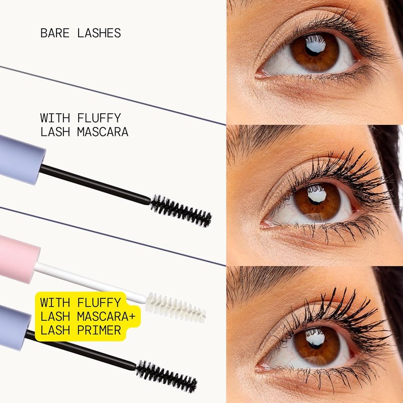 Vegan Collagen Eye Lash Serum & Clear Mascara Primer - Conditioning Formula with Vitamin B & E for Longer, Fuller Lashes