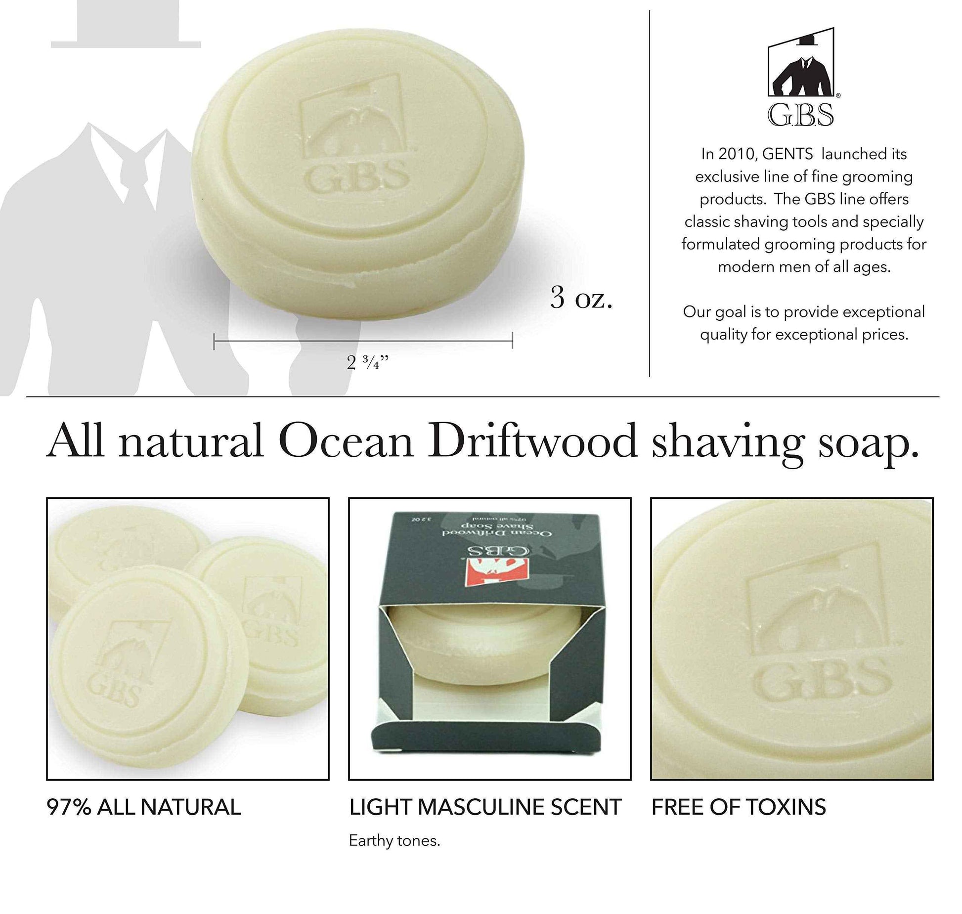 G.B.S Heavy Duty Ceramic Shaving Bowl/Mug Strong Pommel Handle -3 Oz All Natural Soap Included, Accessory for Soaps and Creams- for Wet Shave Lovers (Ivory)