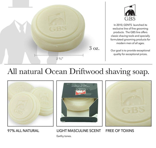 G.B.S Heavy Duty Ceramic Shaving Bowl/Mug Strong Pommel Handle -3 Oz All Natural Soap Included, Accessory for Soaps and Creams- for Wet Shave Lovers (Ivory)