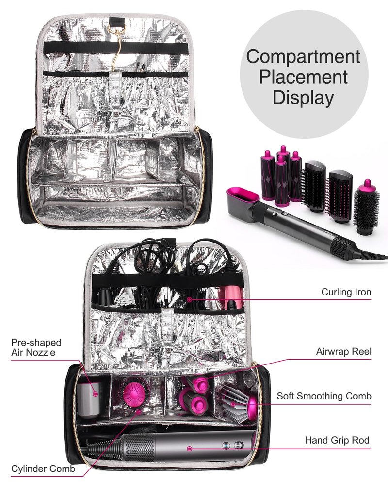 Hair Tools Travel Bag Large Capacity Wide-open Pouch, Hair Accessories Organizer for Flat Irons, Straighteners, Curling Iron,Travel Essentials for Women