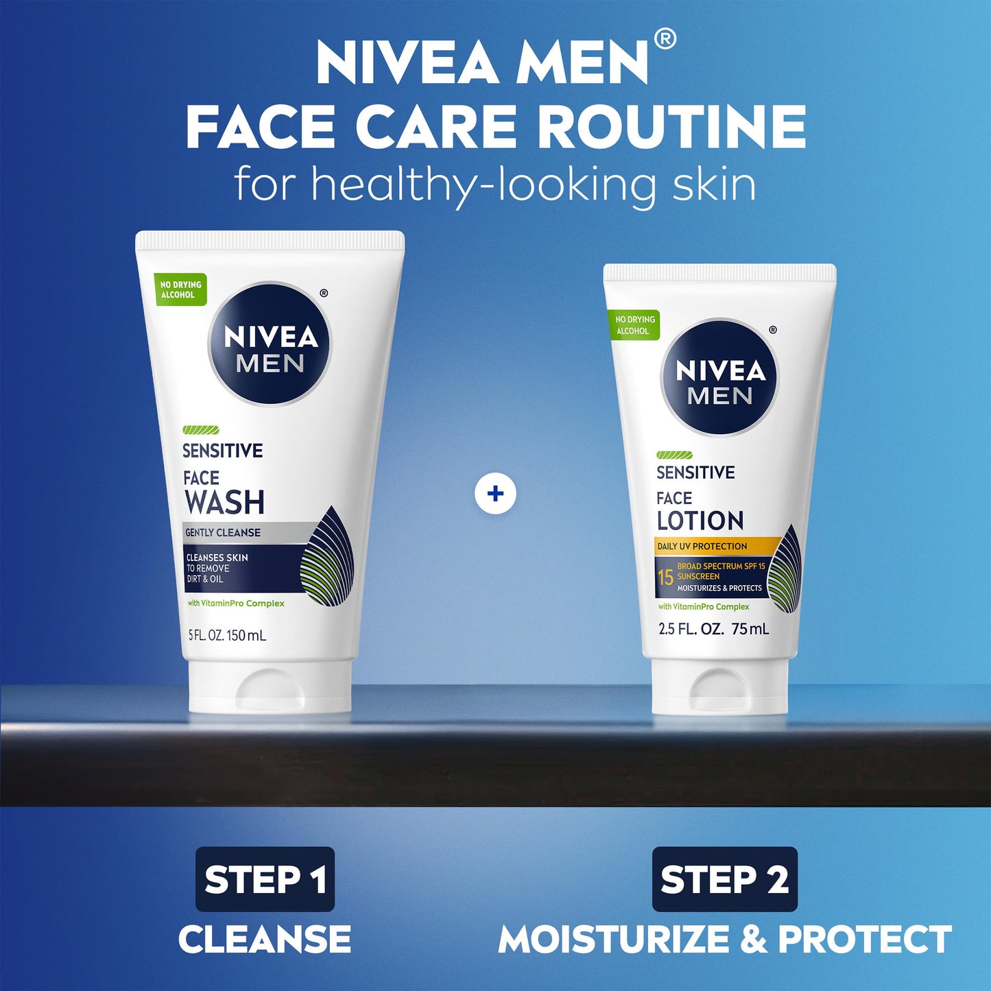 NIVEA MEN Sensitive Face Wash with Vitamin E and Chamomile Extract, No Drying Alcohol, Gentle Face Wash for Men with Sensitive Skin, 5 Fl Oz Tube