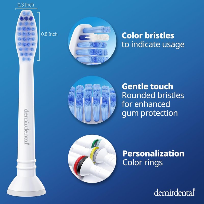 Philips Sonicare Replacement Heads - Medium Toothbrush Heads | 8 Pack, Compatible with HX6015/03