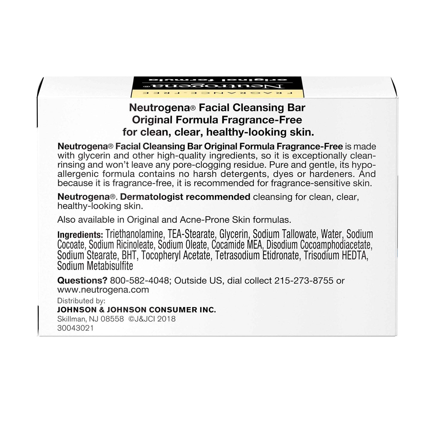 Neutrogena Original Amber Bar Fragrance-Free Facial Cleansing Bar with Glycerin, Pure & Transparent Gentle Face Wash Bar Soap, Free of Harsh Detergents, & Dyes, Hypoallergenic, 3.5 Oz (Pack of 3)