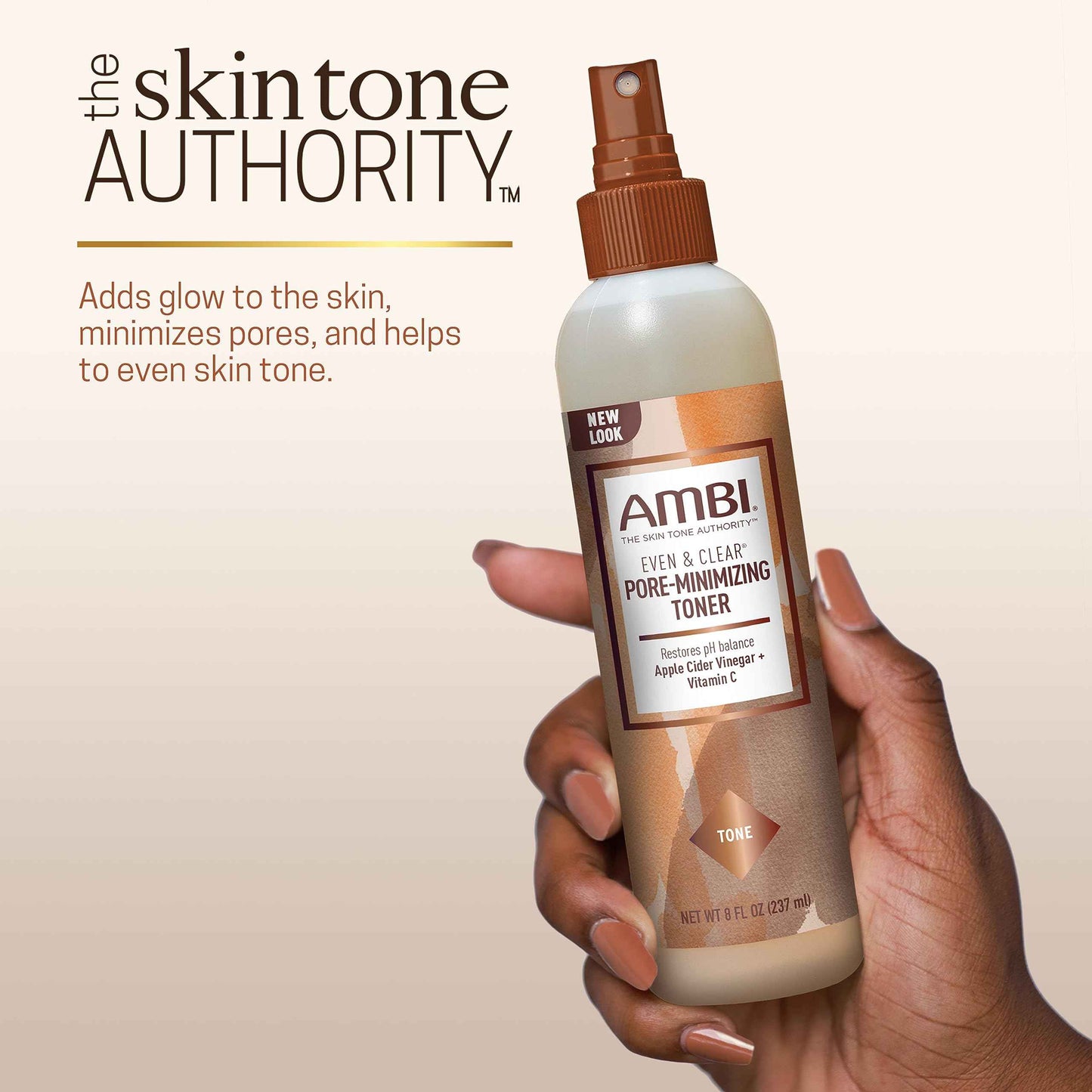 Ambi Even & Clear Vitamin C Serum, Toner & Glow Set - 1oz Serum, 8oz Toner