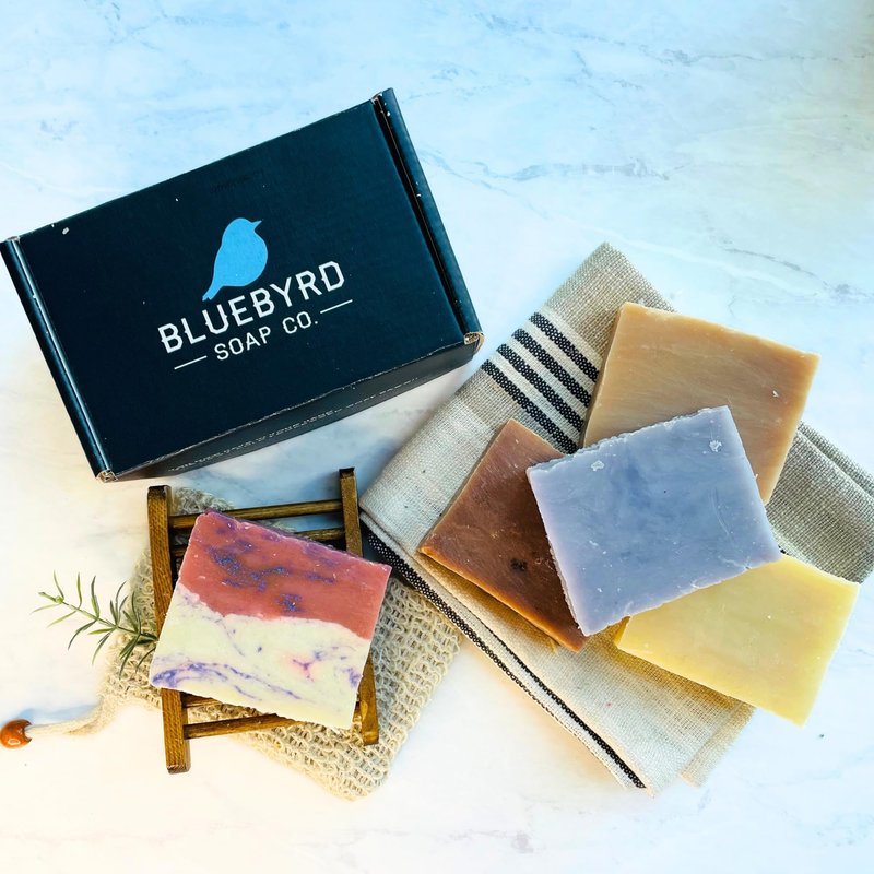 BLUBYRD Goats Milk Bars Soap Set - 5 Piece Soap for Eczema Psoriasis Soap, Nature Goats Soaps Bars, Organic Goat's Milk Natural Soaps Bars for Kids, Men, Women (Goatmilk)