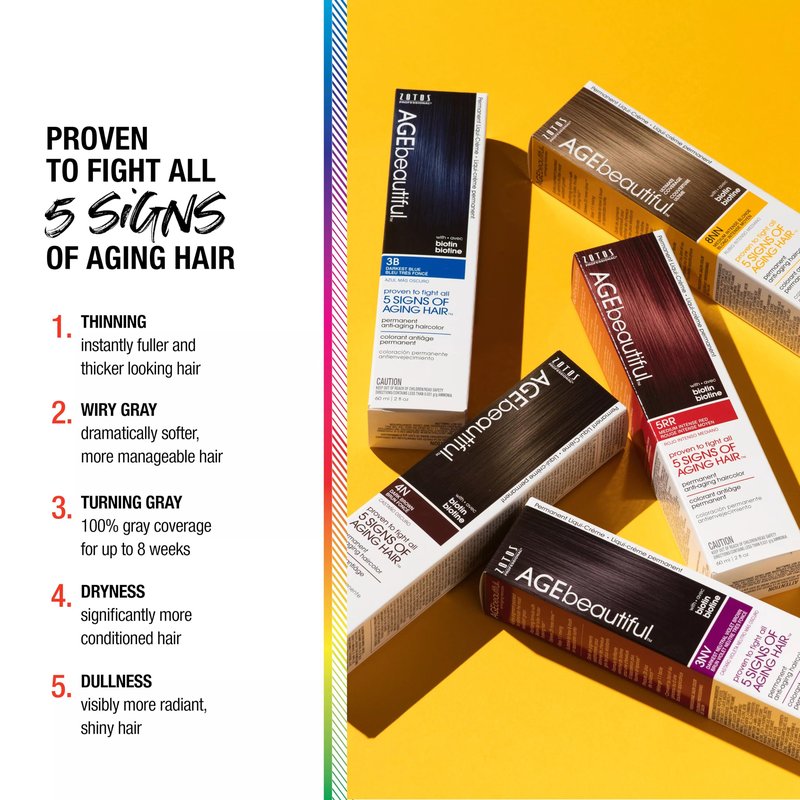 AGE beautiful Root Touch Up Hair Color Spray, Temporary Gray Root Concealer for Roots, Hairline & Thinning Hair, Adds Volume, Water & Sweat Resistant, Darkest Brown, 2 Fl Oz