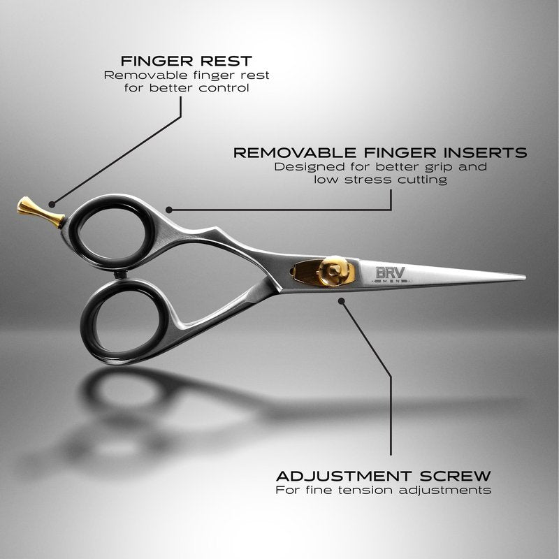 LEFT HANDED Razor Sharp Mustache & Beard Scissors - 5.5" - 100% High Carbon Stainless Steel - Facial Hair Trimming Shears (LEFT HANDED - Silver)