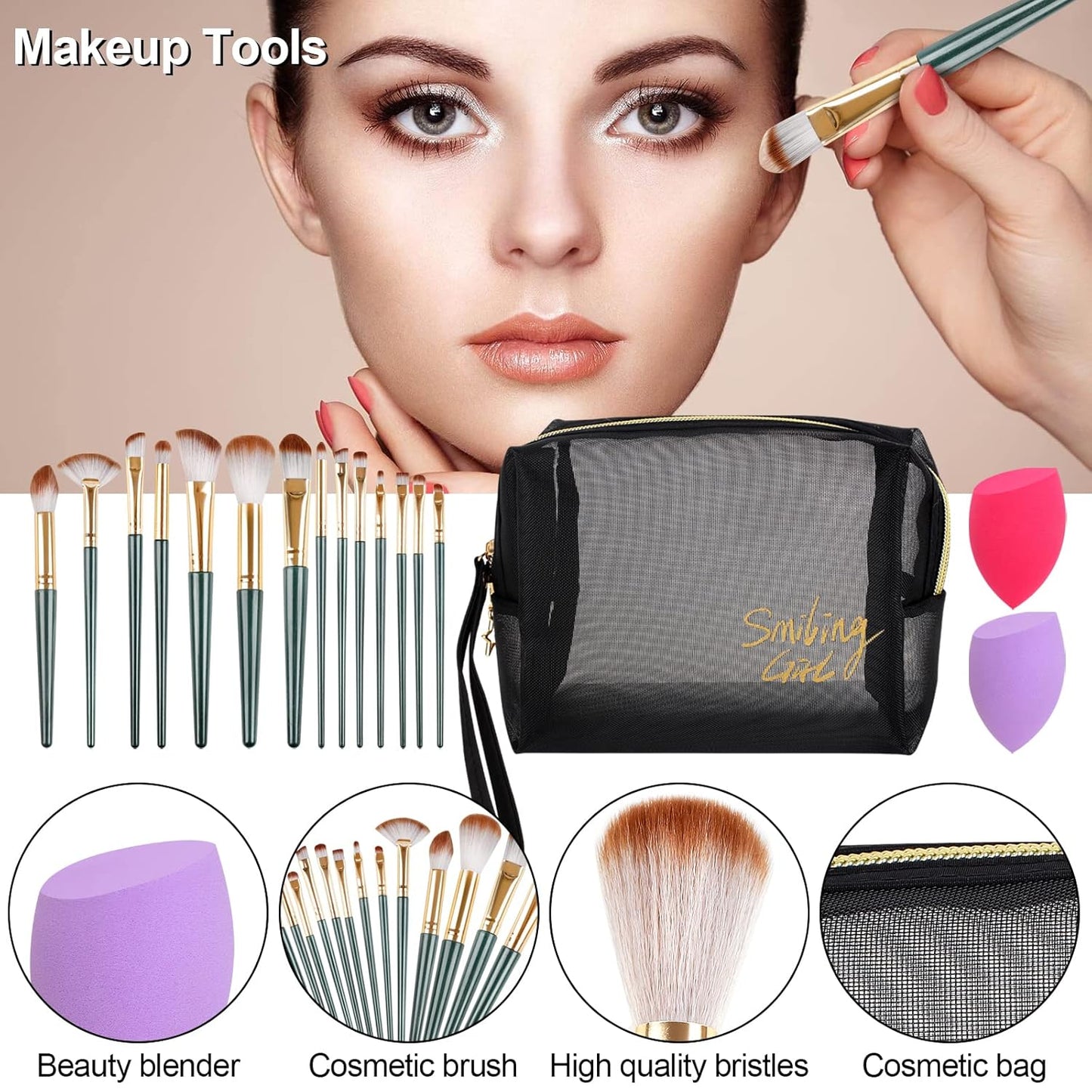 All-in-One Makeup Kit for Women - Complete Travel Bundle with Foundation, Primer, Eyeshadow & Lipstick | Perfect for Teens & Adults