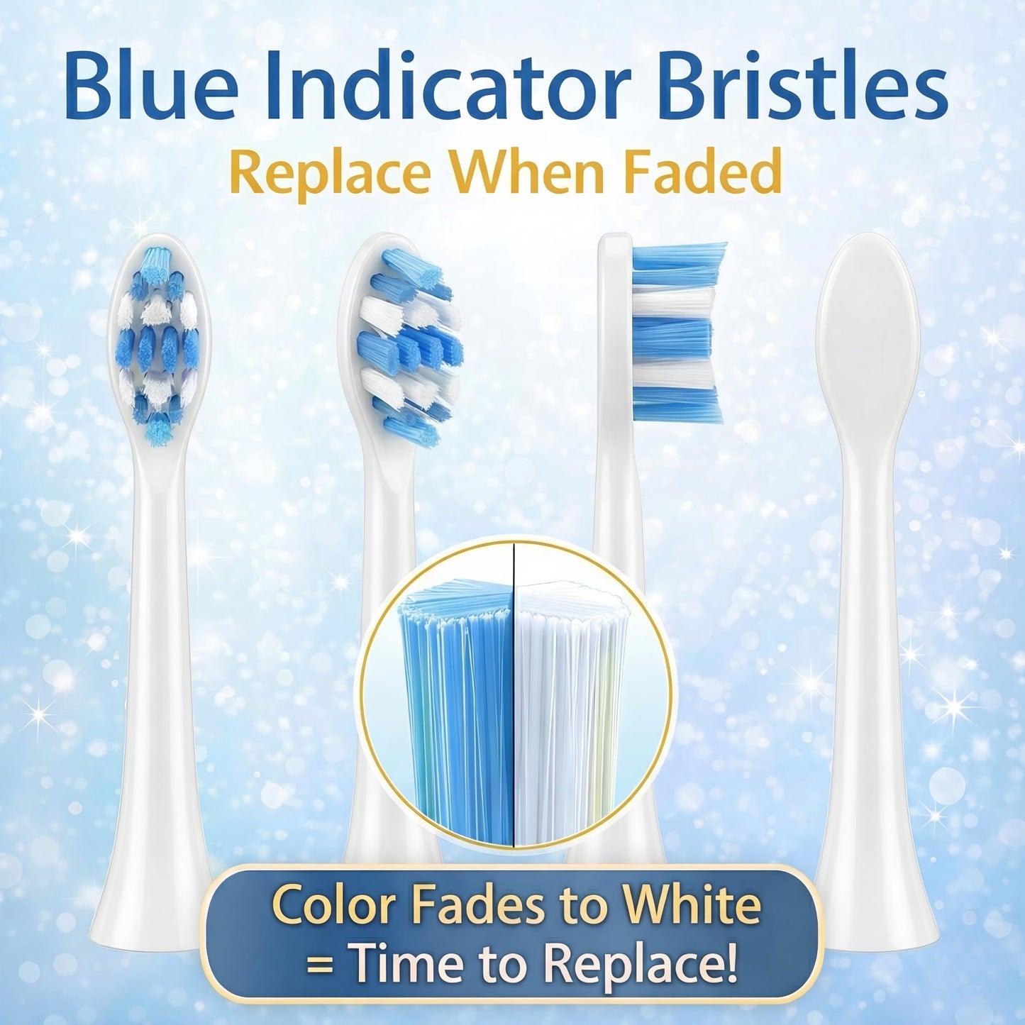 8 Pack Replacement Toothbrush Heads Compatible with Philips Sonicare, Dupont Bristle Electric Toothbrush Replacement Heads, High Density Refills for Plaque Control, White