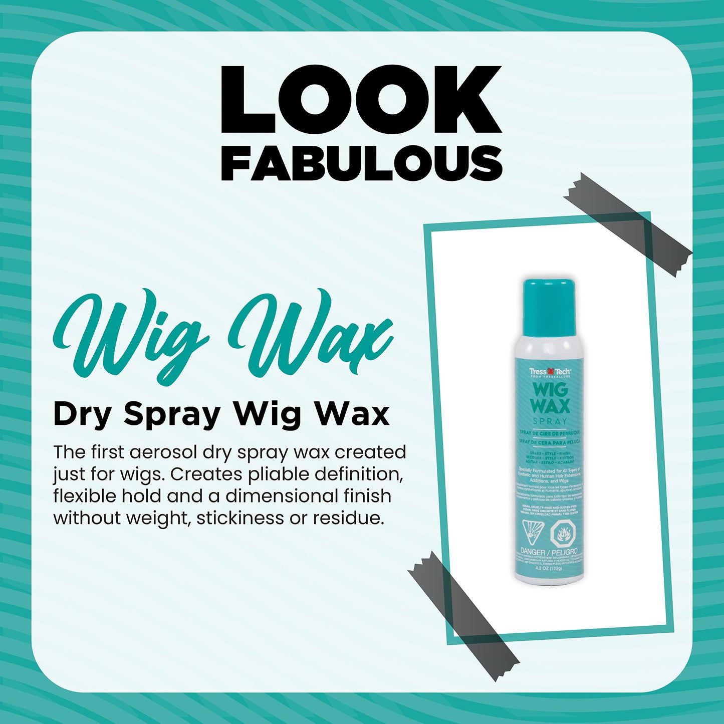 Tressallure TressTech Dry Spray Wig Wax | Add Volume in Wigs | All types of Hair | 1 Pack, 4.3 Fl. Oz.\