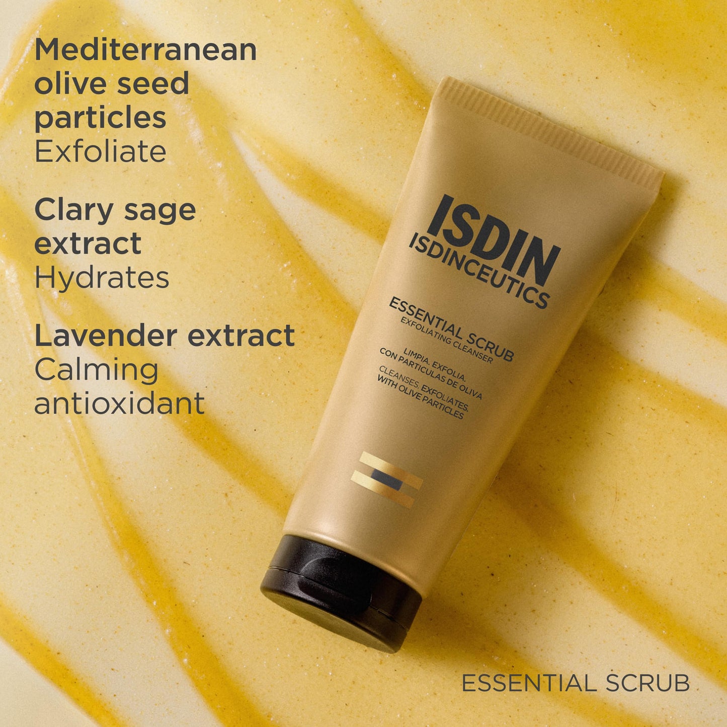 ISDIN Isdinceutics Essential Scrub, Daily Cleansing Gel with Gentle Exfoliating Particles, 100g